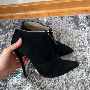 Black suede booties
